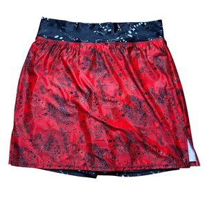 Vibrant Red and Black Women's Skort